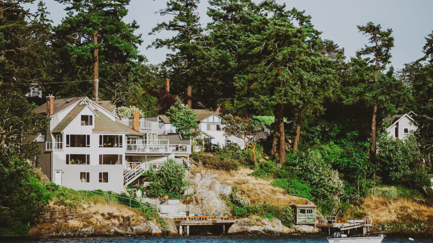 Luxury waterfront home with dock located in the Saanich East area near properties managed by Clover Residential in Victoria, BC