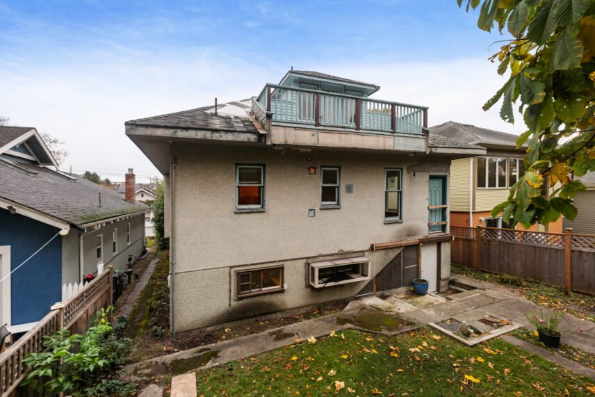 Rear view of a character home located at 624 Cornwall Street, listed by Folio Group at Clover Residential in Victoria, BC