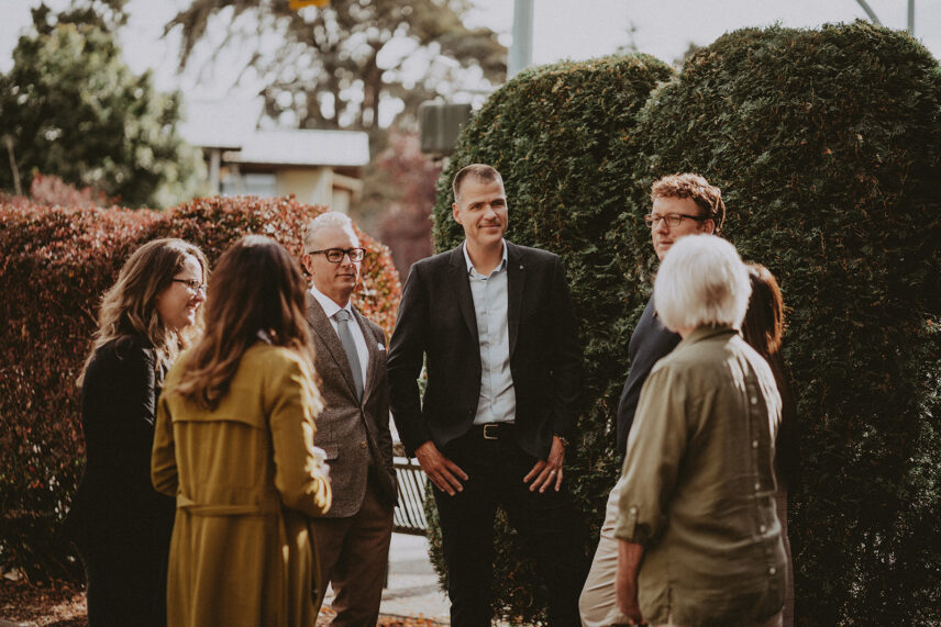 The Clover Residential team gathered outside their Faifield office in Victoria BC